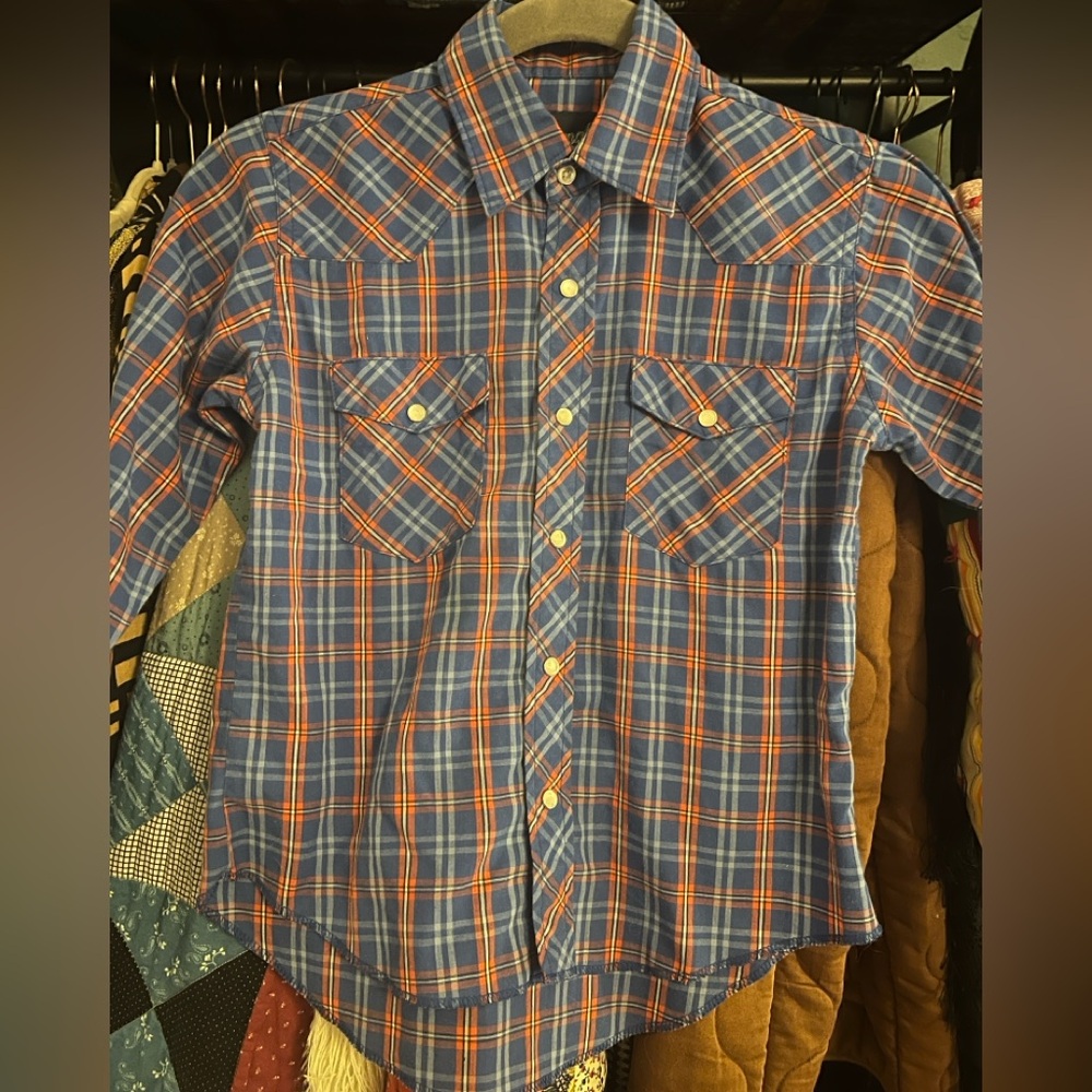 Vintage 70s Wrangler Child’s Pearl Button Down Western Shirt